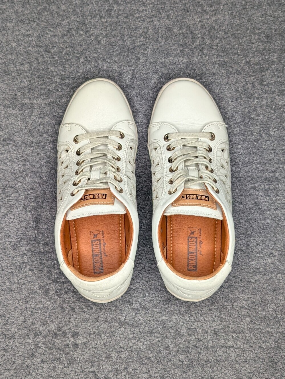 Pikolinos Lagos Laser Cut Floral Perforated Leather Sneaker Women's 37 - Picture 7 of 12